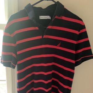 Nautica Polo Red/Navy striped